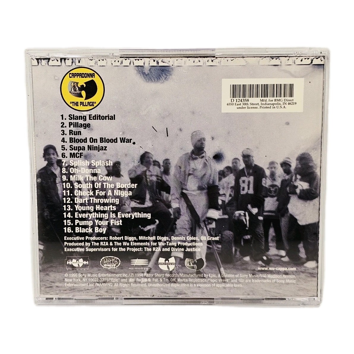 Cappadonna - The Pillage CD 1998 Wu-Tang Rap Razor Sharp Epic
