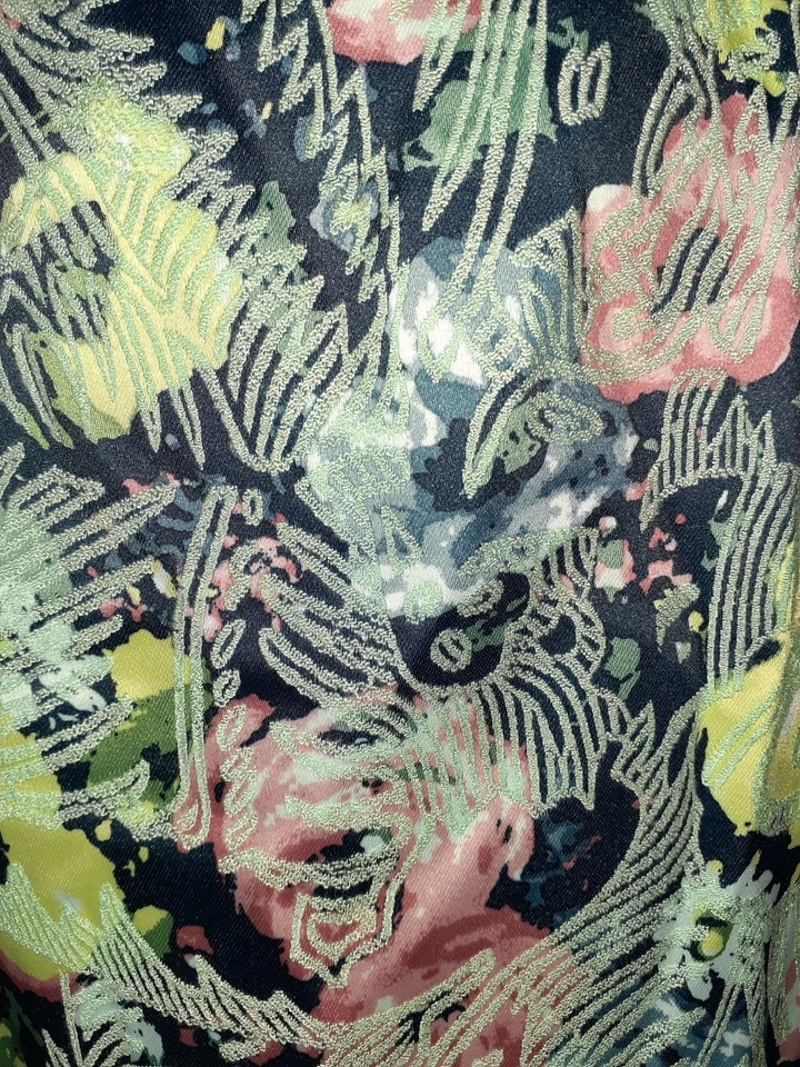 TAHARI Size 12 Sheath Dress Blue Green Pink Floral Sleeveless Knee Length - Image 2 of 4