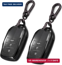 For Toyota Key fob Cover, 2PCS TPU Transparent Black Key fob Case for Toyota Cam