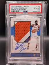 2018 Panini National Treasures Mitchell Robinson Rookie Patch Auto /99 PSA 10