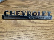 1947-1954 Chevrolet Thriftmaster Name Plate Emblem 3683134 Chevy Metal Chrome 9