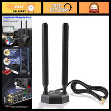 Tri-Band WiFi 7 Antenna 2.4GHz 5GHz 6GHz RP-SMA Magnetic Base for Gaming PC  Ro