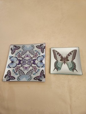Butterfly Glass Plates by Matthew Williamson Set of 2
