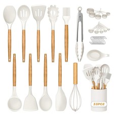 Kitchen Cooking Silicone Utensils Set, 33 pce Rubber Spatula Cookware Accesso...