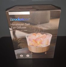 Brookstone Himalayan Salt Fan Diffuser with Soft LED Light New In Box Sealed