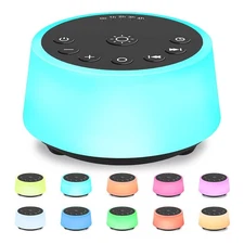 Sound Machines with 10 Colors Night Light 25 Soothing Sounds and Sleep White ...
