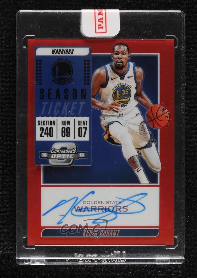 2018 Panini Contenders Optic Veteran Ticket Prizms Red 45/49 Kevin Durant Auto
