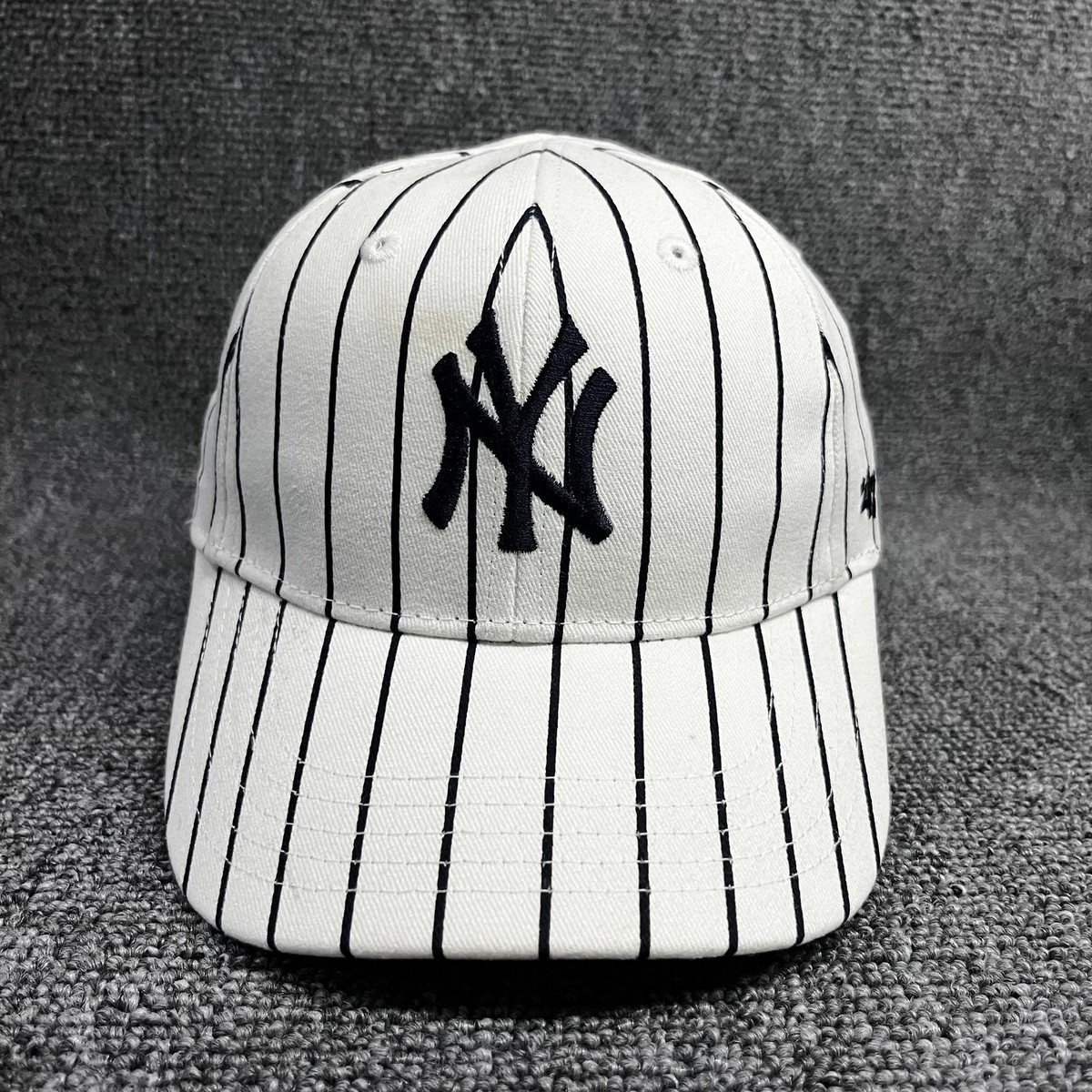 New York Yankees '47 Brand Pinstripe Baseball Hat White Black Adjustable