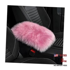 Wevdn Car Center Console Cover Pad, Fluffy Middle Console Pad Armrest Seat Pink
