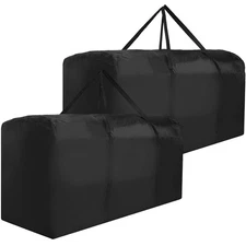 Waterproof Patio Cushion Storage Bag 68x30x20 Extra Large w/ Zipper - 2 Pack