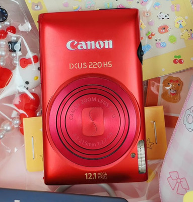 Canon IXUS 220 HS/ELPH 300 HS 12.1MP 5x Optical Zoom Digital Camera-Red