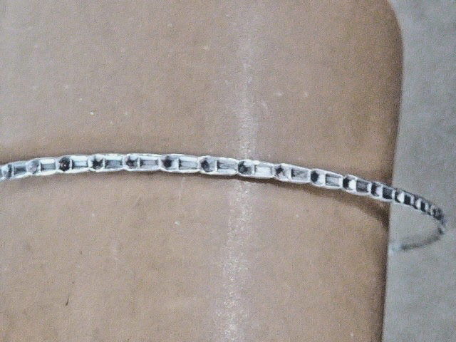ANTIQUE THIN STERLING SILVER BANGLE BRACELET 2.5 … - image 5