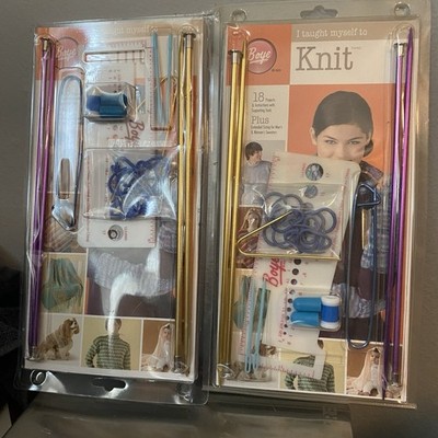 2 x Boye I Taught Myself To Knit Kit Instructions Knitting Needles NIB