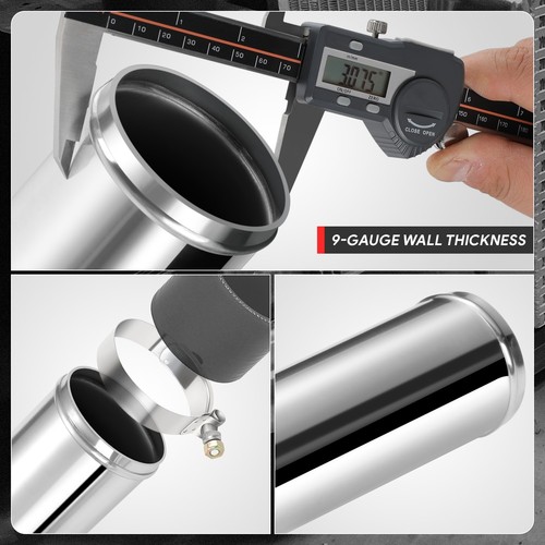 Universal 3" OD 23.65" L Aluminum Straight Intercooler Pipe Intake Turbo Tubing - Picture 4 of 5