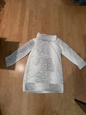 Anne Klein White And Grey Fuzzy Tunic Winter Dress. Size Medium. Never Worn.