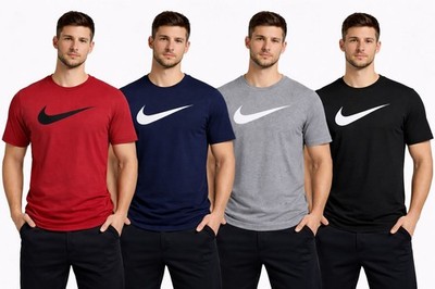 Nike Swoosh Performance T-Shirt Herren Sports Baumwolle Training Hemd S-XL