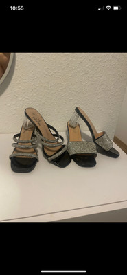 Heels glitzer schuhe gr 38 set bequem mit absatz 