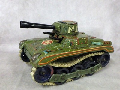 Vintage Masudaya M.12 Army Tank Tin Toy Japan 19cm No Key | eBay