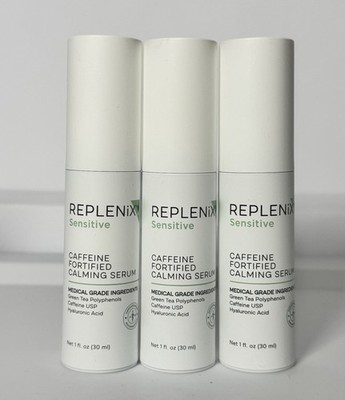 (Lot of 3)Replenix Sensitive Caffeine Fortified Calming Serum 30ml Green Tea NEW