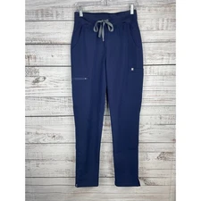 Figs Technical Collection Small Tall Navy Blue Scrub Pants Nurse Medical Tapered