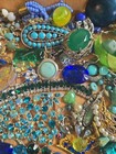 2+LBS Blue craft JUNK SCRAP Jewelry Lot Harvest Salvage RHINESTONE — photo 6