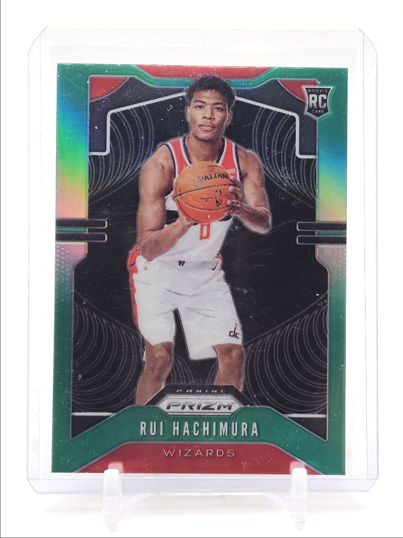 RUI HACHIMURA 2019-20 PANINI PRIZM ROOKIE BASKETBALL GREEN WIZARDS RC Q6145
