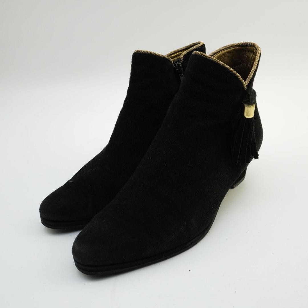 Saint Laurent Short Boots Shoes EU 35.5 US 5.5 Suede Black Authentic thumbnail 22