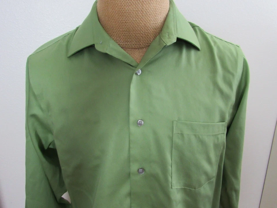 KENNETH COLE REACTION, CAMISA DE VESTIR HOMBRE MANGA LARGA ALGODÓN VERDE OLIVA, TALLA M Foto 2 de 4