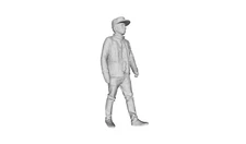 Printle C Homme 025--Man Walking Baseball Cap Figure for Dioramas Train Sets