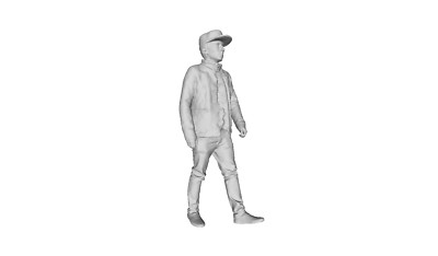 Printle C Homme 025 Mann Walking Baseball Kappe Figur für Dioramen Zug Sets