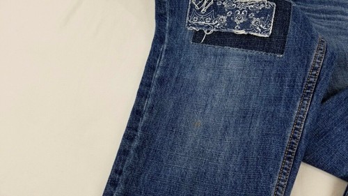 Pantalones de mezclilla Hollister Jeans para mujer 3 azules W26 parche lavado medio denim cómodo - Imagen 11 de 12