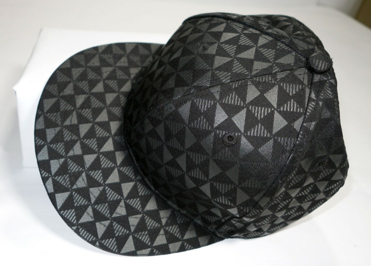 Fishbone FSBN Black Cap Hat Triangle Pattern Size 7 1/8 | eBay