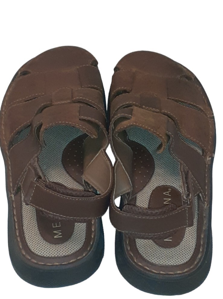 MERONA Fisherman Sandals Mens Size 10 Brown Leather Upper 