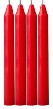 4 pcs Red Taper Dinner Candles Sticks 7 ¾ inch Tall x 3/4 inch (0.75) -Bulk Pack