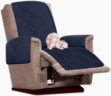 Copridivano Reclinabile Universale Trapuntato – Impermeabile, Con Tasche Laterali E Cinghie – Grigio Scuro – Grande