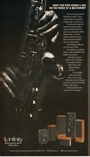 1990 INFINITY Reference Series Speakers Stereo Hi-Fi Vintage Print Ad saxophone