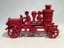 1920's IRON AUTOMOTIVE FIRE PUMPER TOY, KENTON, 99 ORIGINAL PAINT, 8 1/4"