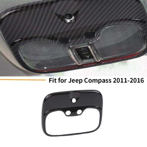 Front Reading Light Switch Cover For Jeep Patriot Compass 2011-2016 Carbon Fiber - Foto 10 di 11