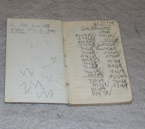 RAILWAY LOCOMOTIVE SPOTTERS NOTE BOOK June 1964 CRICKLEWOOD READING SWINDON SHED - Picture 1 of 5