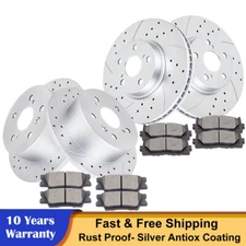 Fit 2007-2011 Toyota Camry Front & Rear Rotors Discs Brake Ceramic Pads Brakes