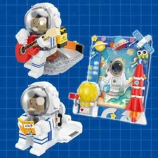 Astronaut Series Building Blocks Spaceman Theme Mobile Bracket Photo Frame Brick
