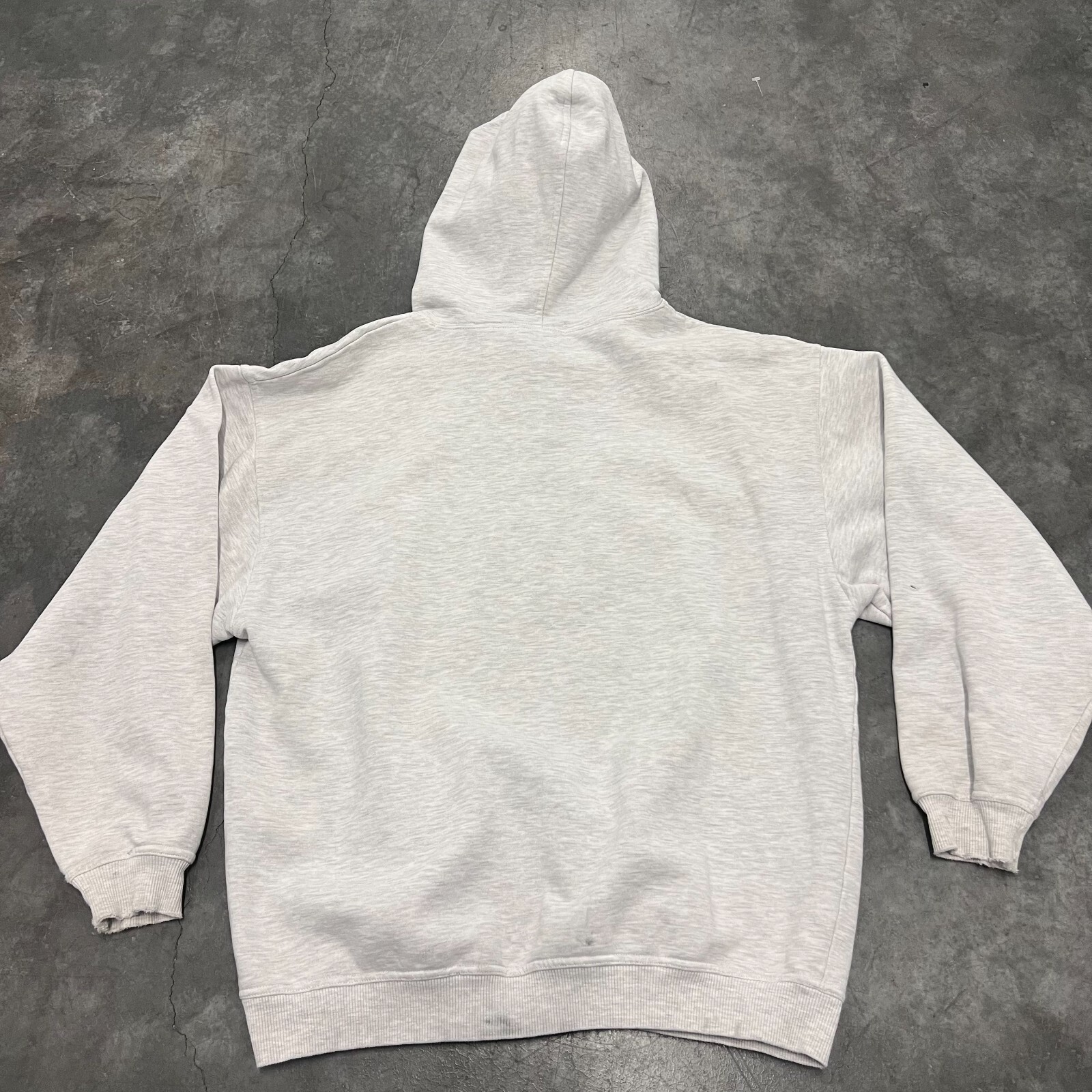 Taglia M Felpa con cappuccio VINTAGE FILA uomo grigia foderata in pile con cappuccio logo scritto