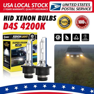 2PCS D4S Headlight Replace HID Xenon Super Bright 4200K Conversion Kit