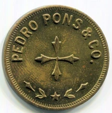 Puerto Rico, Lares - Pedro Pons & Co, 5c Token RRRR