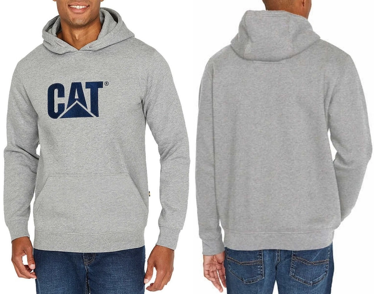 Caterpillar Heavyweight Embroidered CAT Logo Men s XL Gray Hoodie New