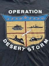 Operation Desert Storm T-shirt M Black Vintage Screen Stars 90s Single Stitch