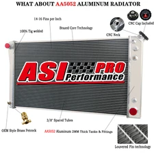 For 1991-1993 Chevy Caprice Buick Roadmaster Oldsmobile 3 Row Aluminum Radiator