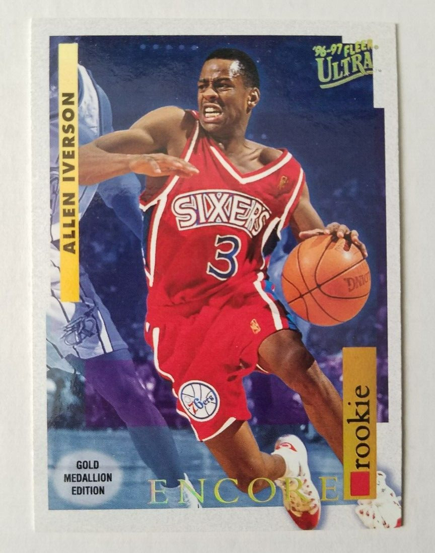 Allen Iverson RC 1996-97 Fleer Ultra Gold Medallion #G-270 Sixers Georgetown A1