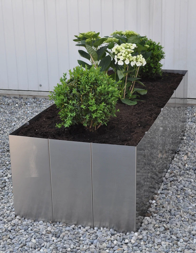 Edelstahl Corten Hochbeet Square Corner Höhe 33 - 80 cm Pflanz Blumen beet Rost - Bild 4 von 4