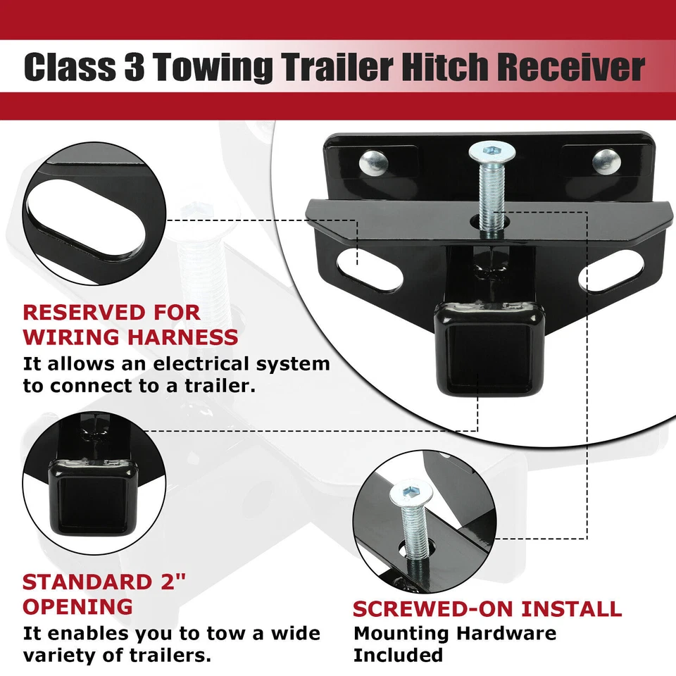 Rear Trailer Tow Hitch Receiver For Dodge Ram 2003-2018 1500/2003-2013 2500 3500 - Image 3 of 4